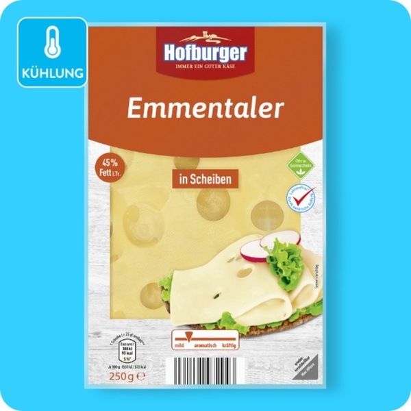Bild 1 von HOFBURGER Emmentaler, In Scheiben