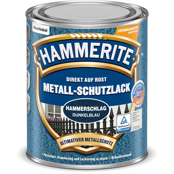 Bild 1 von Hammerite Metallschutzlack Hammerschlag-Effekt dunkelblau 750 ml