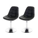 Bild 1 von 2er-Set Esszimmerstuhl MCW-A60, Drehstuhl Stuhl, Chrom ~ Kunstleder schwarz