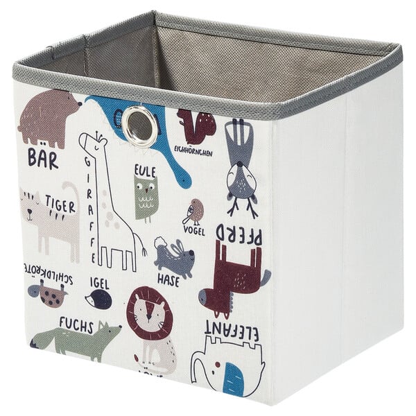 Bild 1 von Kleine Aufbewahrungsbox mit Tier-Motiven BLAU / BRAUN / HELLBEIGE