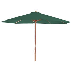 Sonnenschirm Lissabon, Gartenschirm Marktschirm, Ø 3,5m Polyester/Holz 7kg ~ grü