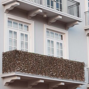 Balkonsichtschutz, Sichtschutz Windschutz Verkleidung für Balkon Terrasse Zaun ~ 500x100cm Ahorn braun