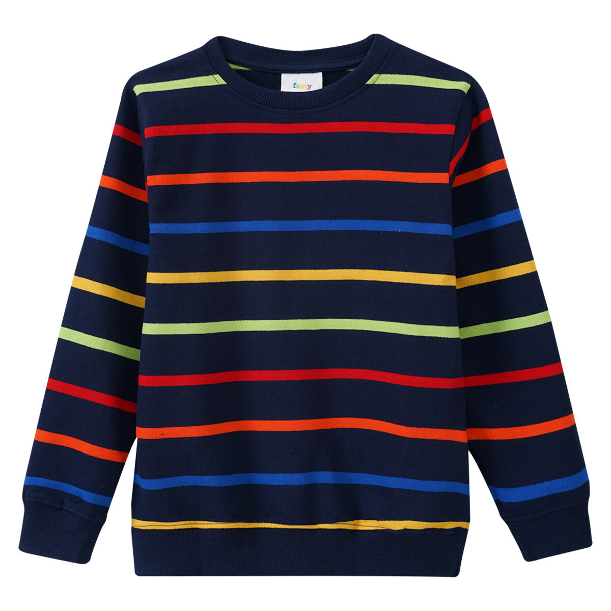 Bild 1 von Jungen Sweatshirt mit bunten Ringeln DUNKELBLAU