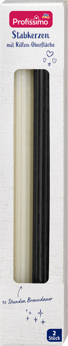 Bild 1 von Profissimo Stabkerze Rille champagner / schwarz