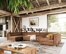 Bild 1 von Wohnlandschaft Elio XL 400x185 cm Lederimitat Vintage Braun Antik