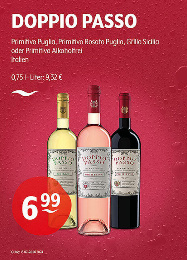 Bild 1 von DOPPIO PASSO Primitivo Puglia, Primitivo Rosato Puglia, Grillo Sicilia oder Primitivo Alkoholfrei
Italien