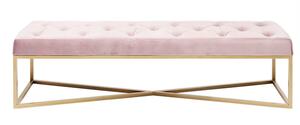 KARE DESIGN Bank CROSSOVER 151 x 40 cm rosa - Metallgestell messingfarbig