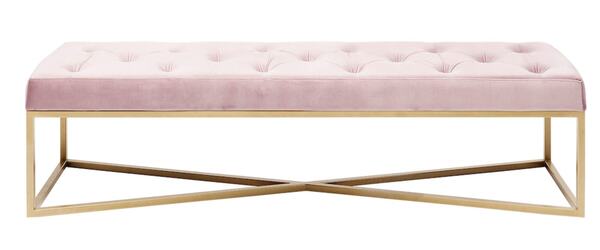 Bild 1 von KARE DESIGN Bank CROSSOVER 151 x 40 cm rosa - Metallgestell messingfarbig