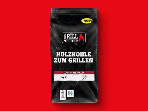 Bild 1 von Grillmeister Holzkohle zum Grillen, 
         3 kg