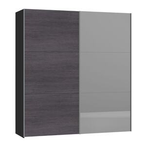 Kleiderschrank 203 cm x 220 cm NB anthrazit - inkl. 2 verstellbaren Einlegeböden