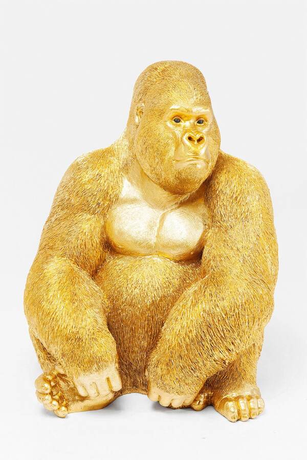 Bild 1 von KARE DESIGN Dekofigur GORILLA goldfarbig - H. 76 cm