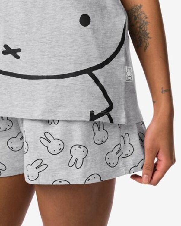 Bild 3 von Damen-Kurzpyjama, Baumwolle, Miffy graumeliert