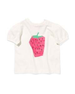 Baby-T-Shirt, Erdbeere eierschalenfarben