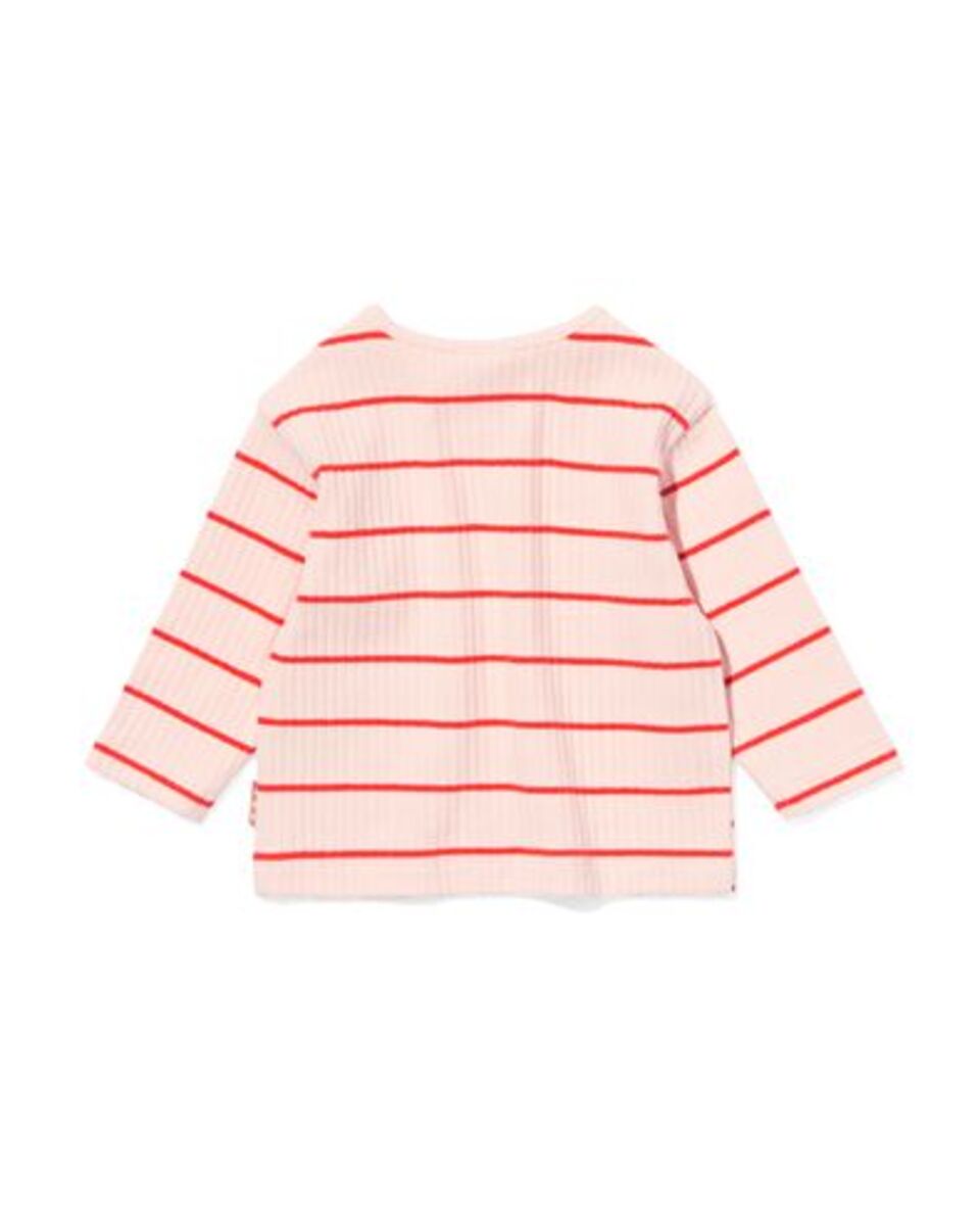 Bild 2 von Newborn-Shirt, gerippt, Streifen hellrosa