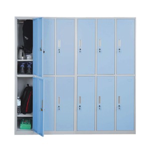 Schließfach Preston T829, Schließfachschrank Wertfachschrank Spind, Metall 12 Fächer ~ blau