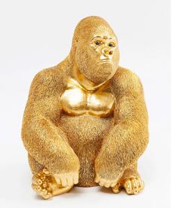 KARE DESIGN Dekofigur MONKEY GORILLA goldfarbig - T/B/H. 28 x 30 /39 cm