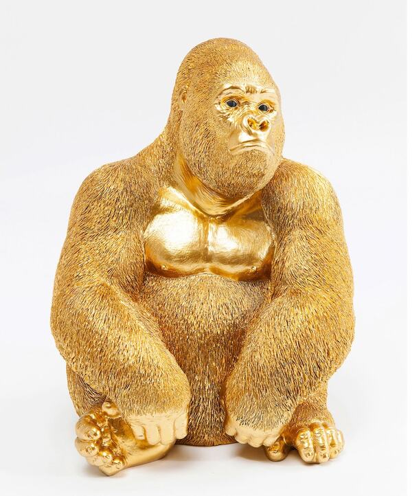 Bild 1 von KARE DESIGN Dekofigur MONKEY GORILLA goldfarbig - T/B/H. 28 x 30 /39 cm