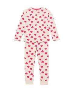 Kinder-Pyjama, Baumwolle/Elasthan, Herzen beige