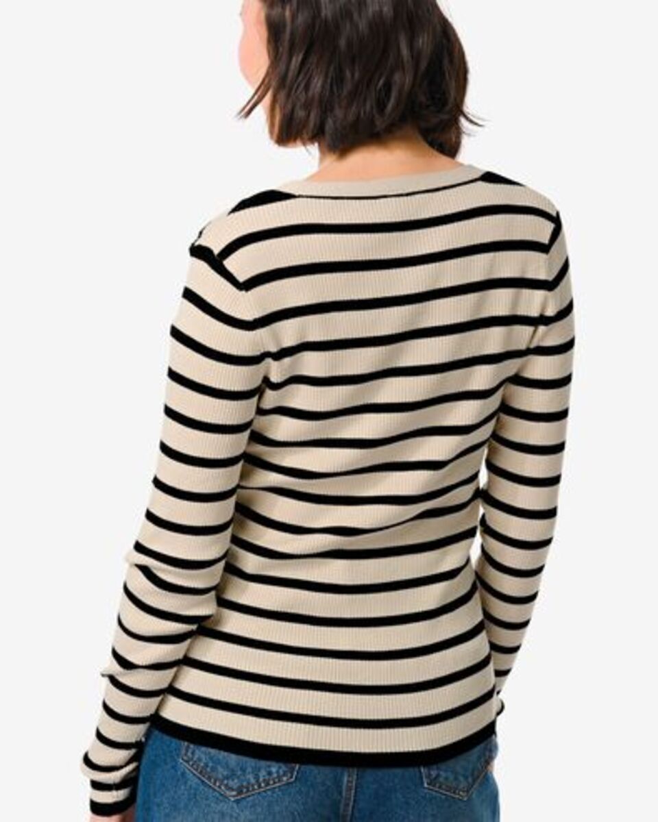 Bild 3 von Damen-Cardigan Ornelia, Feinripp schwarz/weiß