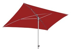 doppler Sonnenschirm ACT NEO 225 x 120 cm Alu /rot - Mit Drehknicker - Aluminium silberfarbig