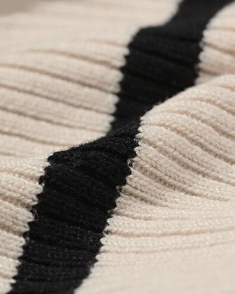 Bild 2 von Damen-Cardigan Ornelia, Feinripp schwarz/weiß