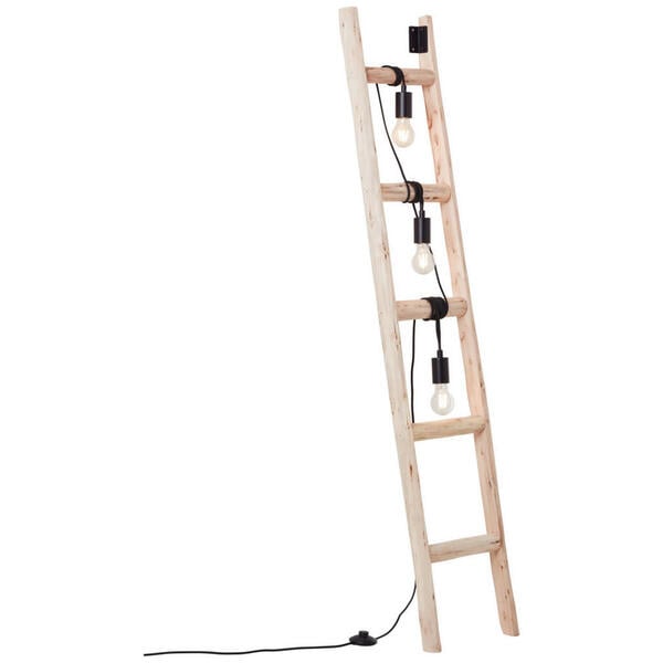 Bild 1 von Brilliant Stehleuchte Ladder 93152/76 schwarz natur Metall Holz B/H/T: ca. 32x157,5x32 cm E27 3 Brennstellen