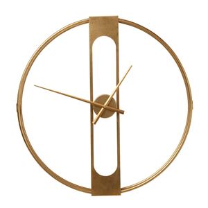 KARE DESIGN Wanduhr CLIP goldfarbig - Tiefe 10 cm - Stahlrahmen matt - Digital