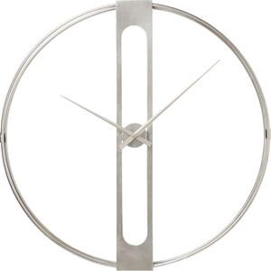 KARE DESIGN Wanduhr CLIP 60 cm silberfarbig - Tiefe 10 cm - Stahlrahmen matt - Digital