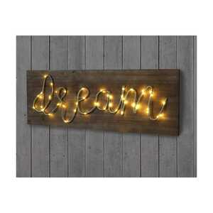 LED-Holzschild, Leuchtbild Wandbild Landhaus ~ 28x72x3cm, dream