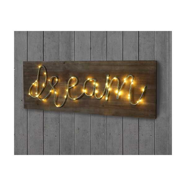 Bild 1 von LED-Holzschild, Leuchtbild Wandbild Landhaus ~ 28x72x3cm, dream