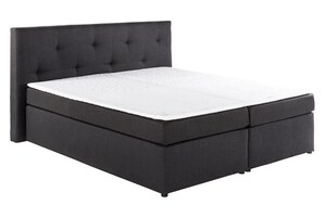 self Boxspringbett MALENA 180 x 200 cm Stoffbezug schwarz