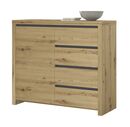 Bild 1 von Kommode MALVIN 113 x 97 cm braun anthrazit - Tiefe 40 cm - 1 Drehtür - 4 Schubkästen - Holznachbildung