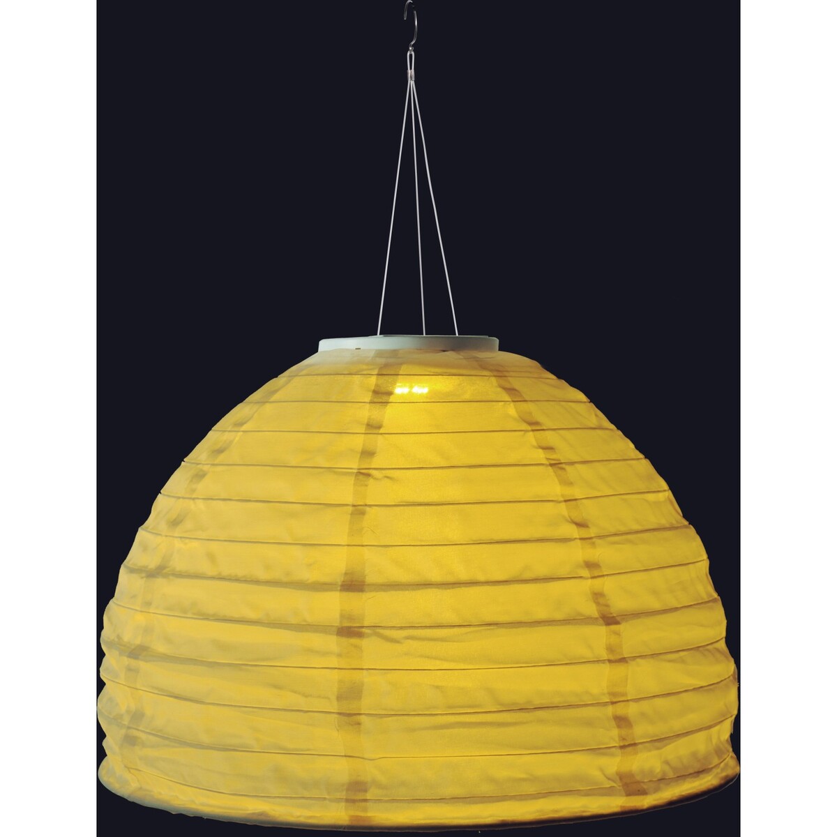 Bild 4 von Globo LED-Solarhängeleuchte Leinen Weiß Ø 40 cm H: 30 cm