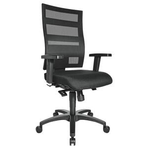 Topstar Drehstuhl, Schwarz, Kunststoff, Textil, Drehkreuz, 48x96-114x48 cm, Lga, Made in Germany, Oeko-Tex® Standard 100, Arbeitszimmer, Bürostühle, Drehstühle