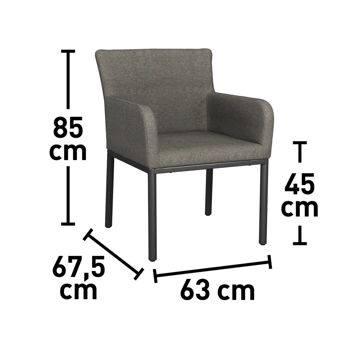 Bild 3 von Garten-Sessel Pacora Anthrazit 85 cm x 63 cm x 67,5 cm