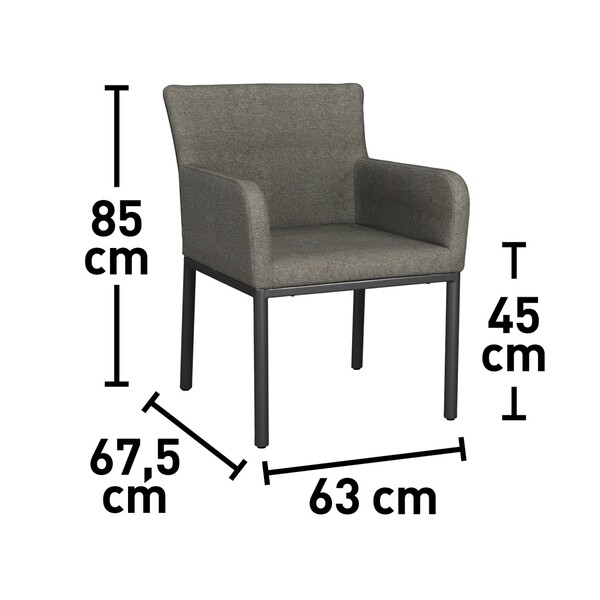 Bild 3 von Garten-Sessel Pacora Anthrazit 85 cm x 63 cm x 67,5 cm