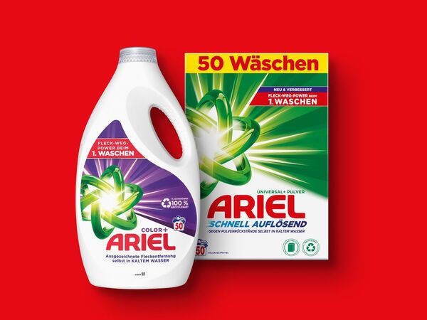 Bild 1 von Ariel Waschmittel 50 Wäschen, 
         2,5 l/3 kg