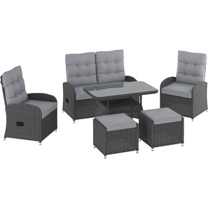 Lounge-Set Kalgan 6-teilig Wicker Anthrazit