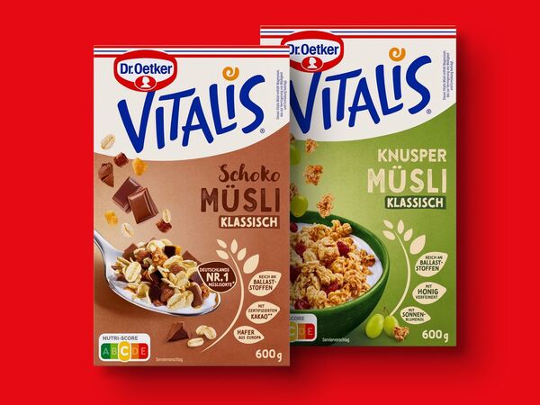 Bild 1 von Dr. Oetker Vitalis Müsli, 
         600/500/450 g