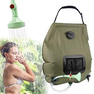 KIPIDA Solardusche Outdoor, 20L Campingdusche Solar Wassersack Heizung Camping Dusche Tasche mit Duschkopf Gartendusche Pooldusche Warmwasser Shower,Outdoor Camping