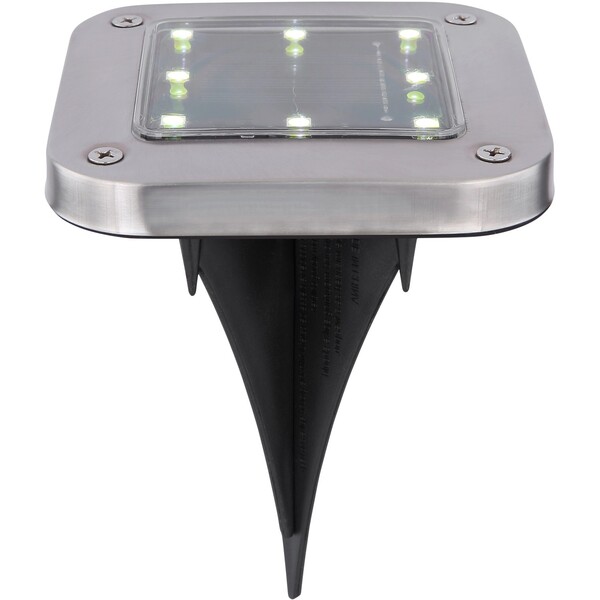 Bild 3 von Globo LED-Solaraußenleuchte Edelstahl 4 Stk. mit Erdspieß Quadratisch Flach
