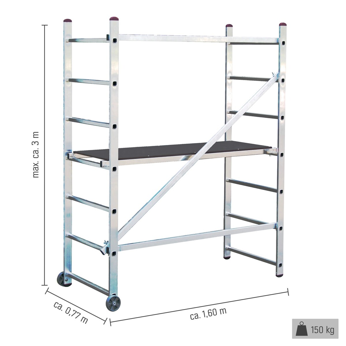 Bild 3 von Krause Kleingerüst Corda 3 m mit Rollen