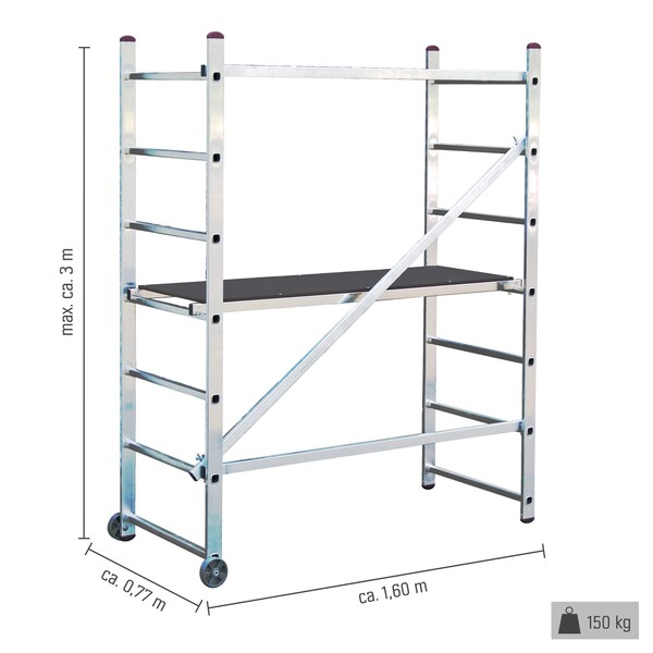Bild 3 von Krause Kleingerüst Corda 3 m mit Rollen