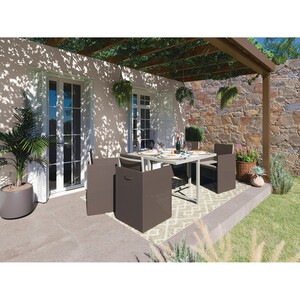 Gartenmöbel-Set Palomas 5-teilig Stahl/Textil Taupe