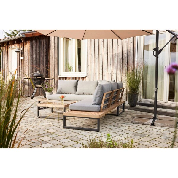 Bild 4 von Lounge-Set Calora 3-teilig aus Rattangeflecht und Aluminium Grau