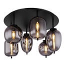 Bild 1 von Globo Deckenleuchte Blacky 15345-6d Mattschwarz Metall Rauchglas H/d: Ca. 38x65 Cm E14 6 Brennstellen