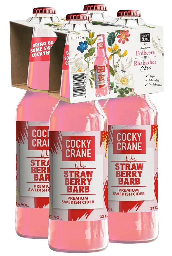 Bild 1 von COCKY CRANE Strawberry Barb, Packg. 4 x 0,33-l-Fl.