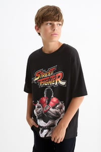 C&A Street Fighter-Kurzarmshirt, Schwarz, Größe: 152