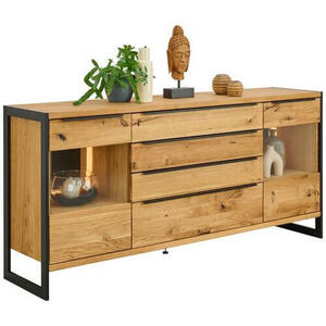 Linea Natura SIDEBOARD Schwarz, Eiche