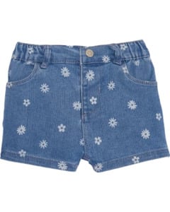 Jeans-Shorts mit Blumen, Ergee, verstellbare Bundweite, jeansblau